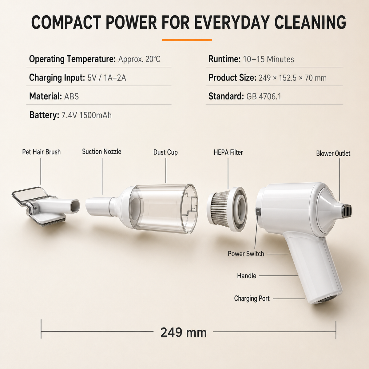 Virelo vacuum specifications